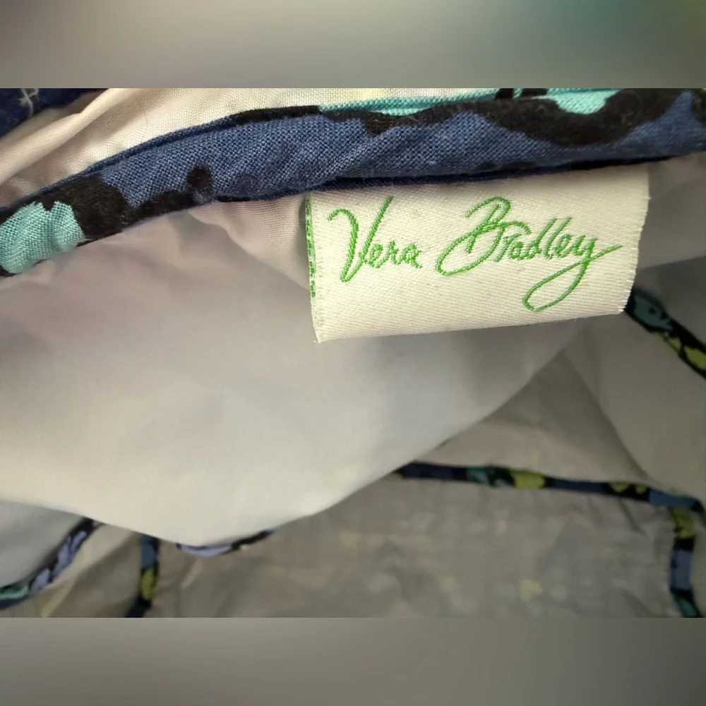 Vera Bradley Indigo Pop Quilted Diaper Bag Tote Blue Purple Green Shoulder Strap
